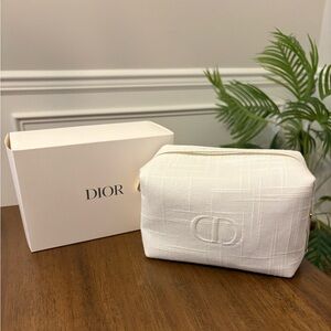 Dior Cream fablic cosmetic pouch
